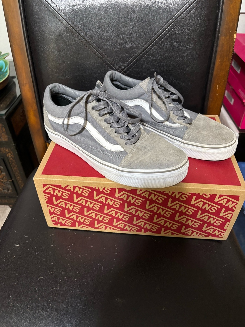 Grey Suede Leather Vans
